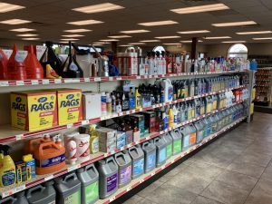 Interior of Cenex car fluids aisle