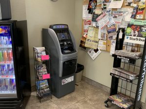 Interior of the Cenex gas station with newsstand and ATM